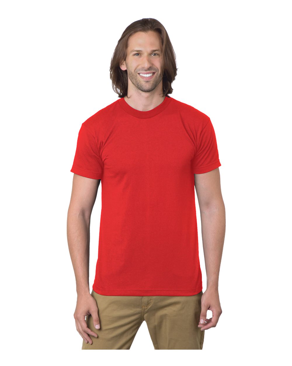 Bayside Unisex USA-Made 50/50 T-Shirt. 1701 - Red