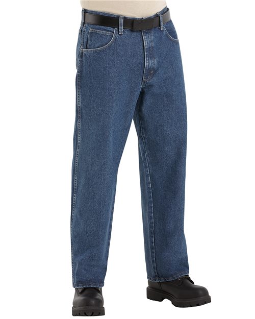 Bulwark Men's Stone Washed Loose Fit Denim Jean. PEJ6