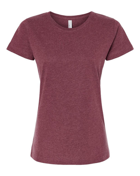 LAT Women's Fine Jersey Tee. 3516 - Vintage Burgundy