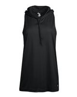 Badger Women's B-Core Racerback Hooded Tank Top. 4111 - Black
