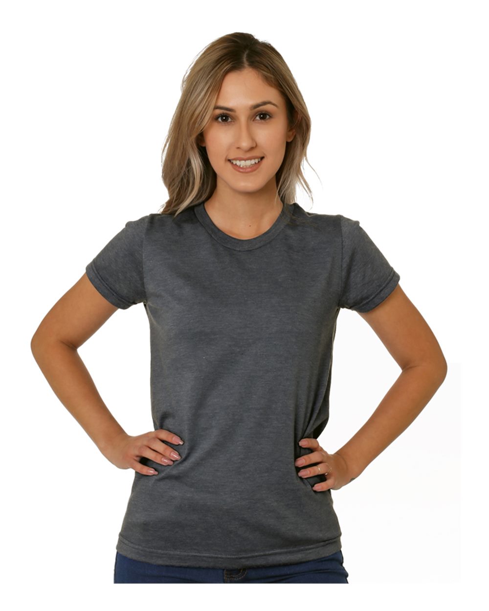 Bayside Women's USA-Made Triblend T-Shirt. 5810 - Tri Dark Grey