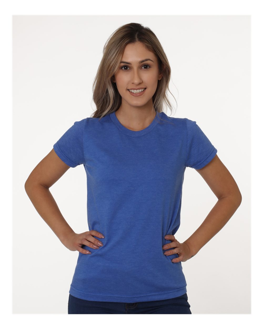 Bayside Women's USA-Made Triblend T-Shirt. 5810 - Tri Denim