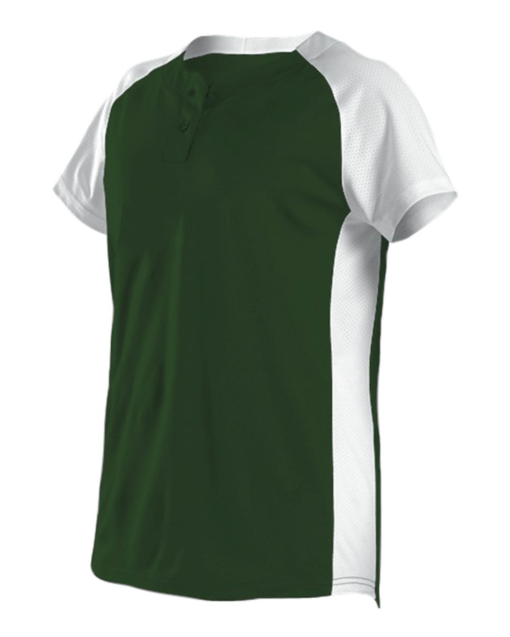 Alleson Athletic Women's Two Button Fastpitch Jersey. 522PDW - Forest/ White
