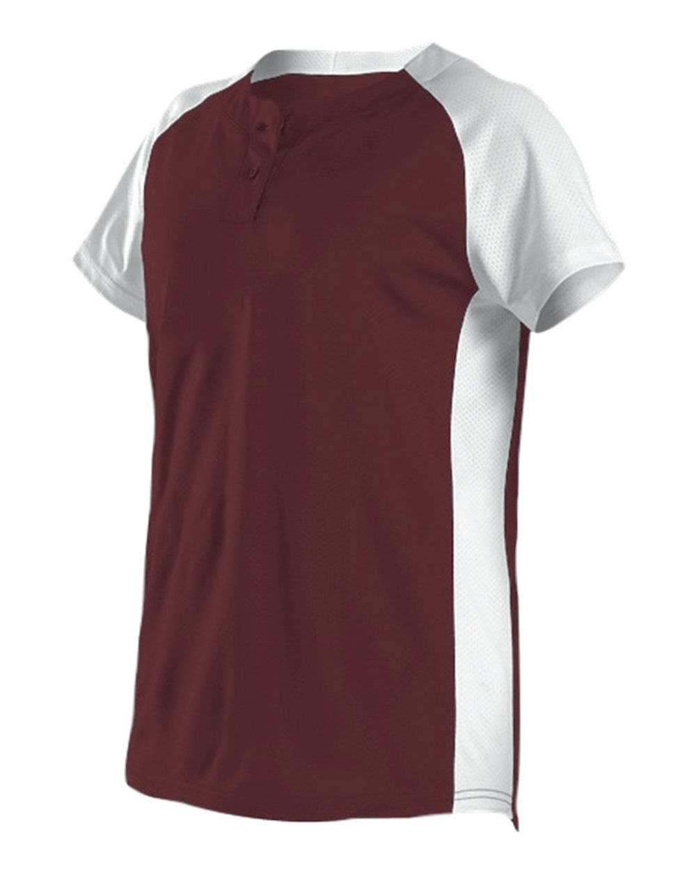 Alleson Athletic Women's Two Button Fastpitch Jersey. 522PDW - Maroon/ White