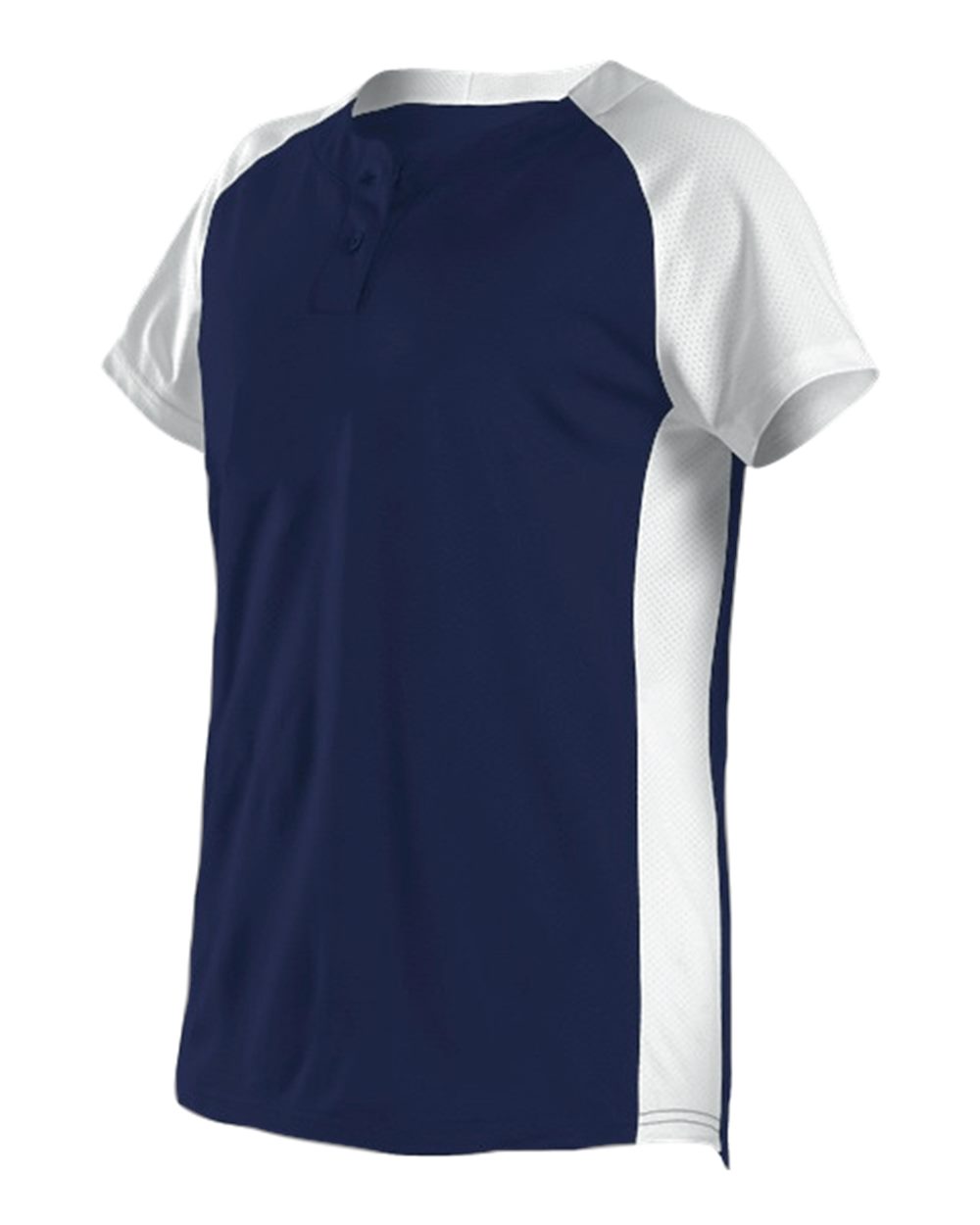 Alleson Athletic Women's Two Button Fastpitch Jersey. 522PDW - Navy/ White