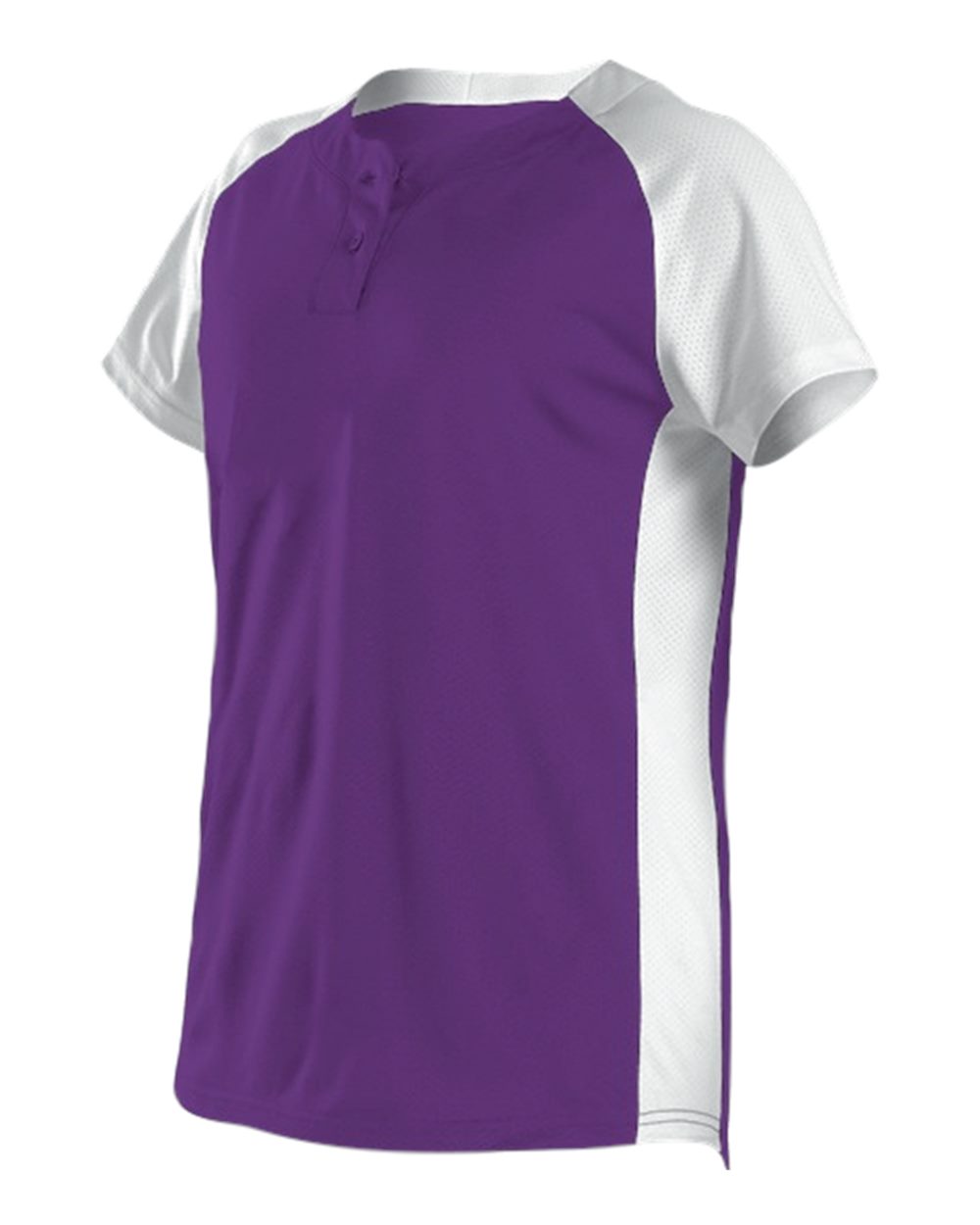 Alleson Athletic Women's Two Button Fastpitch Jersey. 522PDW - Purple/ White