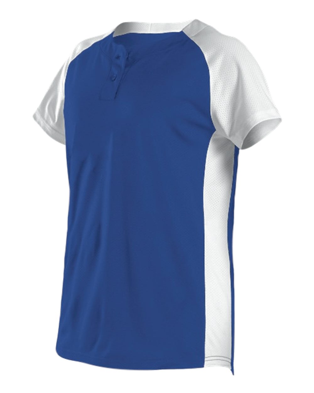 Alleson Athletic Women's Two Button Fastpitch Jersey. 522PDW - Royal/ White