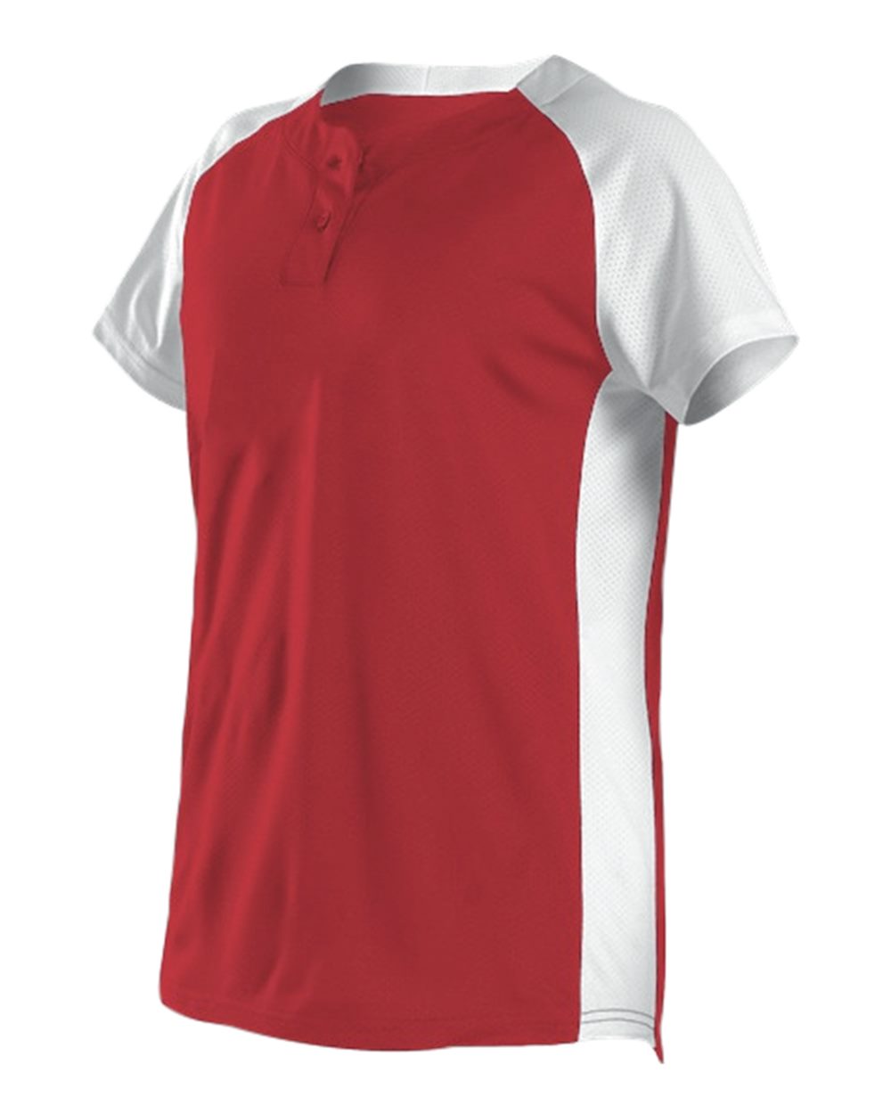 Alleson Athletic Girls' Two Button Fastpitch Jersey. 522PDWG - Red/ White