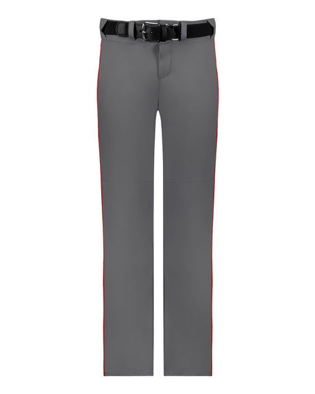 Alleson Athletic Men's Baseball Pants With Braid. 605WLB - Charcoal/ Red
