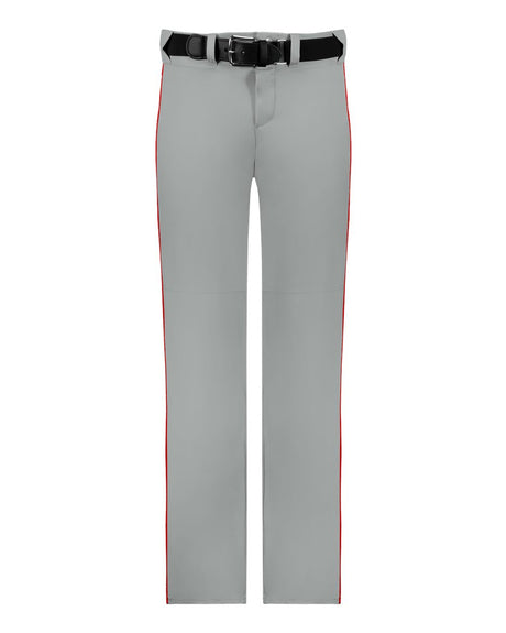 Alleson Athletic Men's Baseball Pants With Braid. 605WLB - Grey/ Red