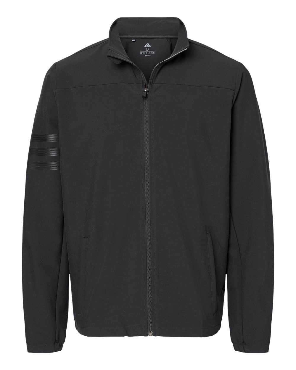 Adidas Men's Wind Resistant Full-Zip Jacket. A267 - Black/ Black