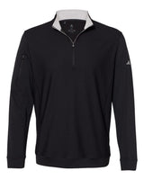Adidas Men's Textured Quarter-Zip Pullover. A295 - Black
