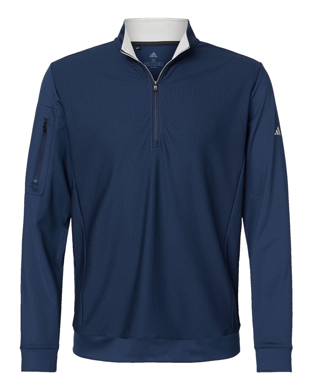 Adidas Men's Textured Quarter-Zip Pullover. A295 - Collegiate Navy