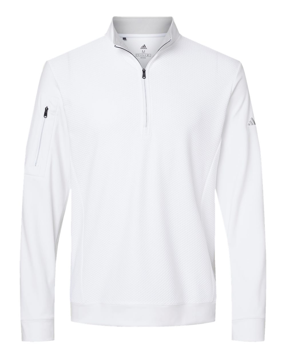 Adidas Men's Textured Quarter-Zip Pullover. A295 - White