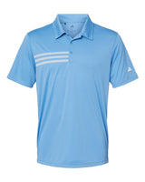 Adidas Men's 3-Stripes Chest Polo. A324 - Lucky Blue/ White