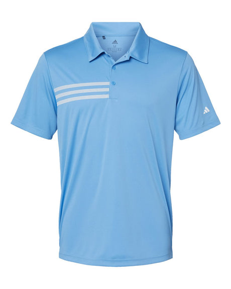 Adidas Men's 3-Stripes Chest Polo. A324 - Lucky Blue/ White