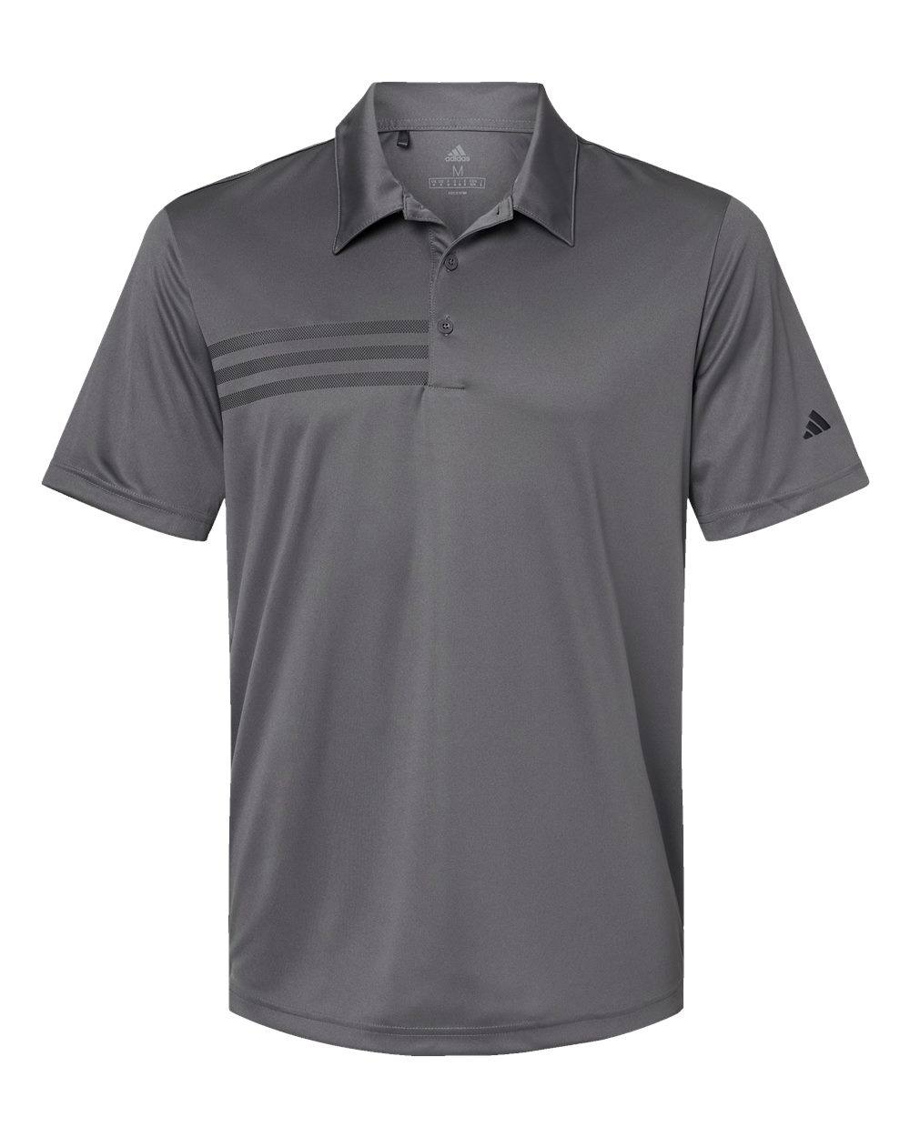 Adidas Men's 3-Stripes Chest Polo. A324 - Grey Five/ Black