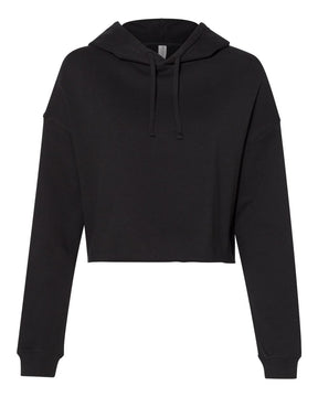 Independent Trading Co. Women’s Lightweight Crop Hooded Sweatshirt. AFX64CRP - Black