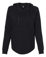 Independent Trading Co. Women’s Lightweight California Wave Wash Hooded Sweatshirt. PRM2500 - Black