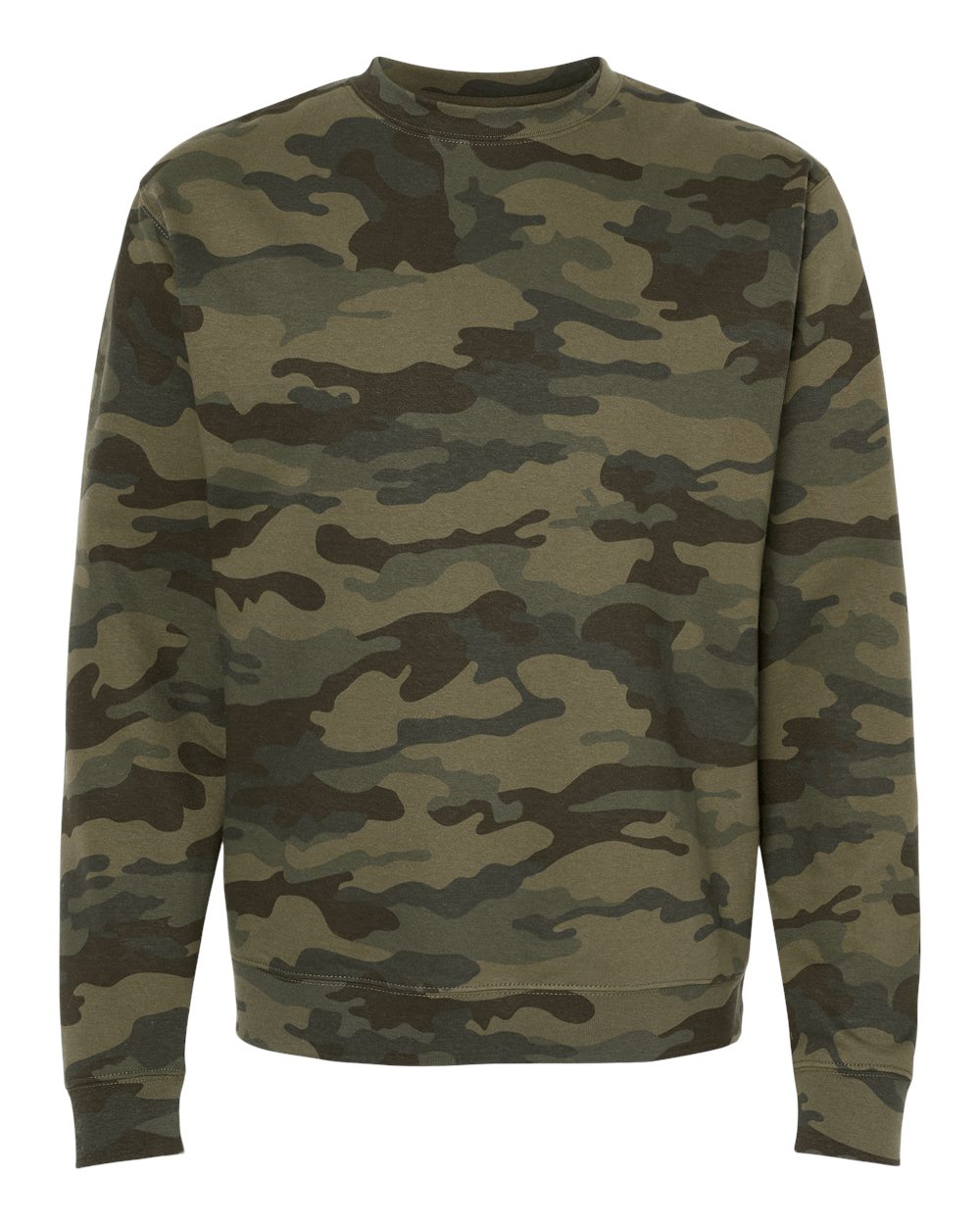 Independent Trading Co. Unisex Midweight Crewneck Sweatshirt. SS3000 - Forest Camo