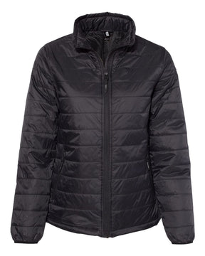 Independent Trading Co. Women's Puffer Jacket. EXP200PFZ - Black