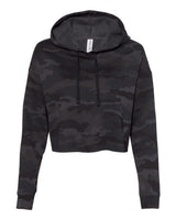 Independent Trading Co. Women’s Lightweight Crop Hooded Sweatshirt. AFX64CRP - Black Camo
