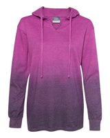 MV Sport Women's French Terry Ombré Hooded Sweatshirt. W20185 - Dragonfruit/ Navy