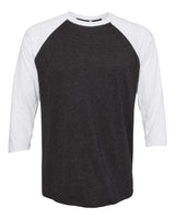 Next Level Unisex Triblend Three-Quarter Raglan Tee. 6051 - Heather White/ Vintage Black