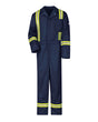 Bulwark Men's Classic Coverall with Reflective Trim - EXCEL FR. CECT - Navy/ Yellow Trim