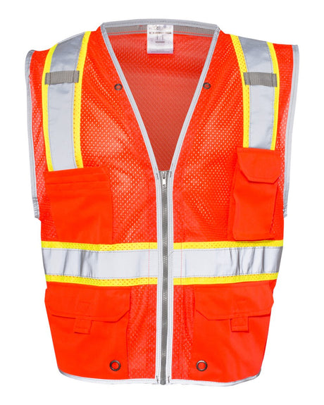 Kishigo Unisex Premium Brilliant Series® Heavy-Duty Class 2 Vest. 1510-1511 - Fluorescent Red (1710)