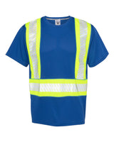 Kishigo Unisex EV Series® Enhanced Visibility Contrast Pocket T-Shirt. B200-204 - Royal Blue/ Lime - B202