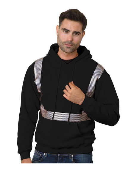 Bayside Unisex USA-Made High Visibility Hooded Sweatshirt. 3739 - Black