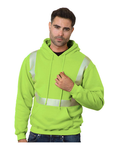 Bayside Unisex USA-Made High Visibility Hooded Sweatshirt. 3739 - Lime Green