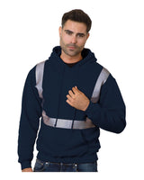 Bayside Unisex USA-Made High Visibility Hooded Sweatshirt. 3739 - Navy