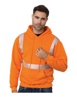 Bayside Unisex USA-Made High Visibility Hooded Sweatshirt. 3739 - Orange