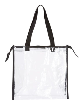OAD OAD Clear Zippered Tote with Full Gusset. OAD5006 - Black