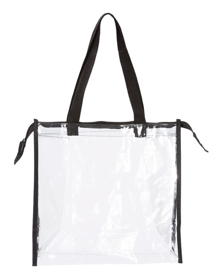 OAD OAD Clear Zippered Tote with Full Gusset. OAD5006 - Black