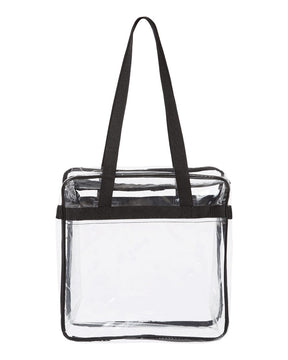 OAD OAD Clear Tote with Zippered Top. OAD5005 - Black