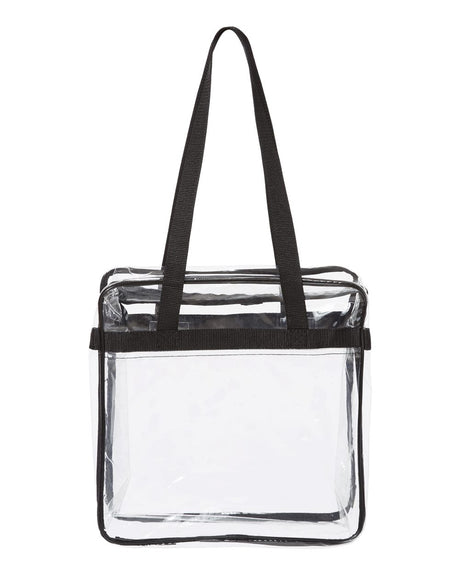 OAD OAD Clear Tote with Zippered Top. OAD5005 - Black