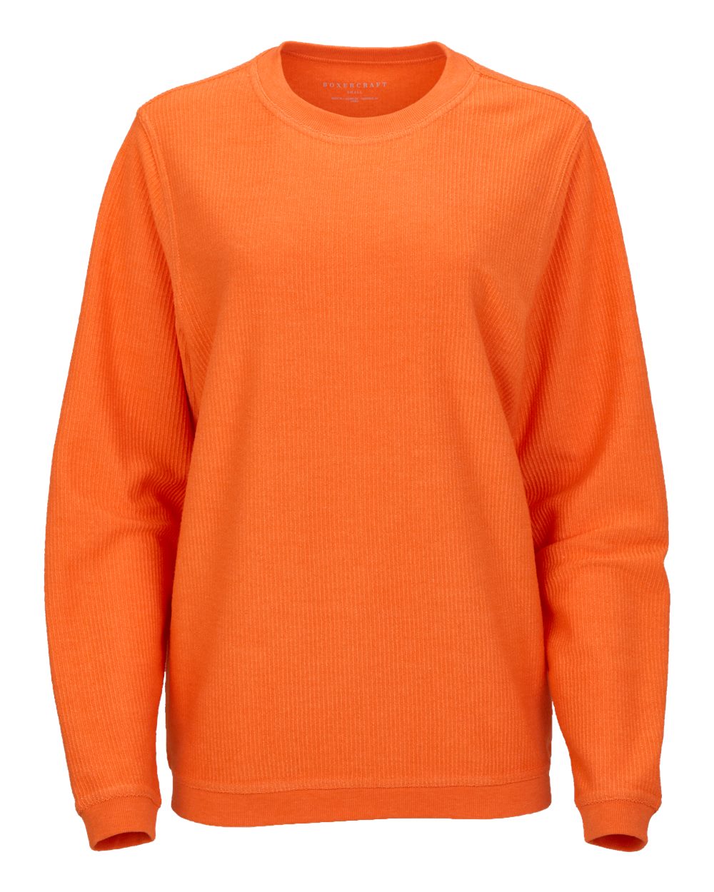 Boxercraft Unisex Corded Crewneck Sweatshirt. D02 - Orange