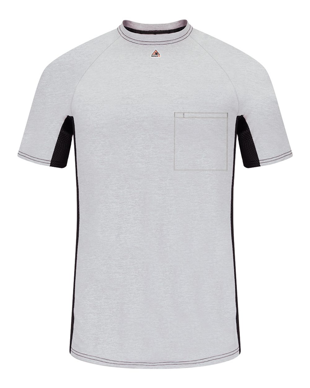 Bulwark Men's FR Two-Tone Base Layer with Concealed Chest Pocket- EXCEL FR. MPS4 - Grey