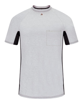 Bulwark Men's FR Two-Tone Base Layer with Concealed Chest Pocket- EXCEL FR. MPS4 - Grey