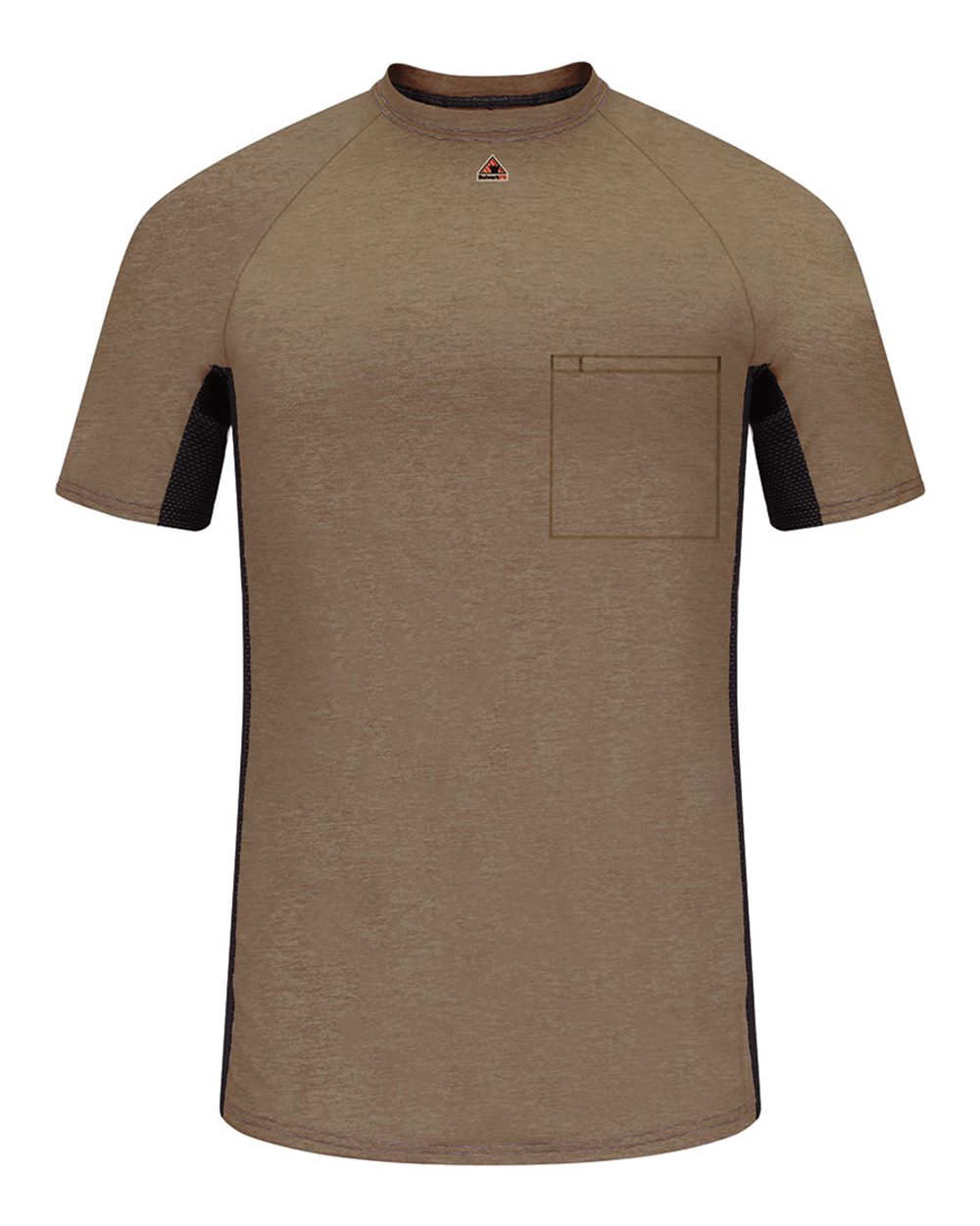Bulwark Men's FR Two-Tone Base Layer with Concealed Chest Pocket- EXCEL FR. MPS4 - Khaki