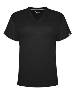 Badger Women's FitFlex Performance V-Neck T-Shirt. 1002 - Black