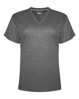 Badger Women's FitFlex Performance V-Neck T-Shirt. 1002 - Charcoal