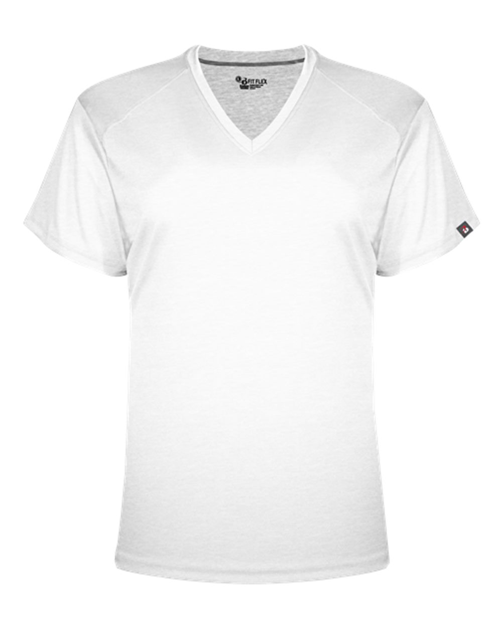 Badger Women's FitFlex Performance V-Neck T-Shirt. 1002 - White