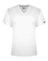 Badger Women's FitFlex Performance V-Neck T-Shirt. 1002 - White