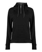 Badger Women's FitFlex French Terry Quarter-Zip Hooded Pullover. 1051 - Black