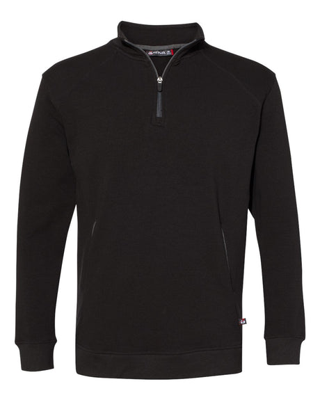 Badger Men's FitFlex French Terry Quarter-Zip Pullover. 1060 - Black