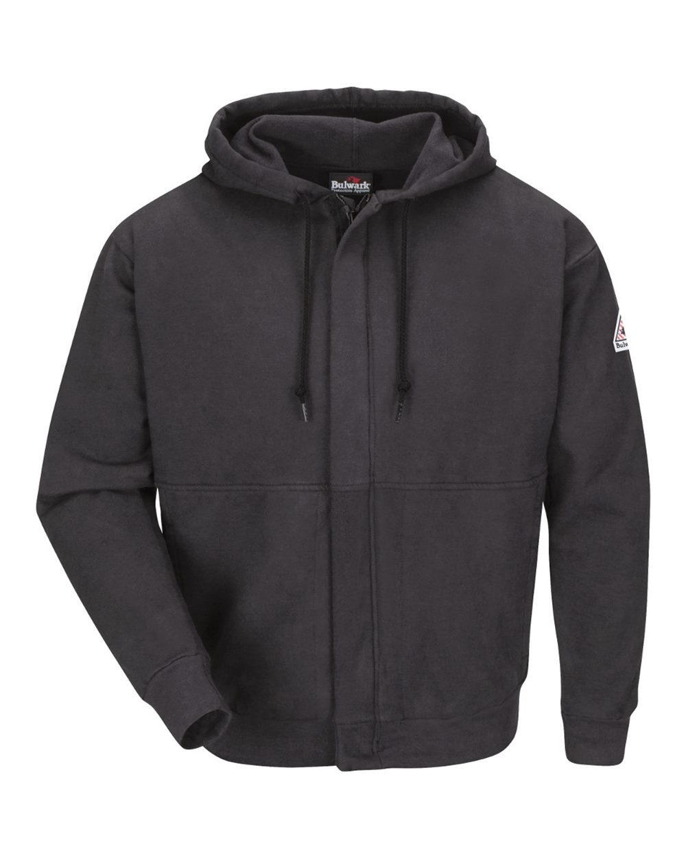 Bulwark Men's Zip-Front Hooded Sweatshirt. SEH4 - Charcoal